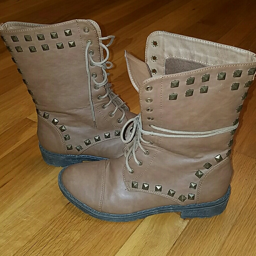 Studded combat boots